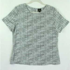 Worthington Top short sleeve black white print